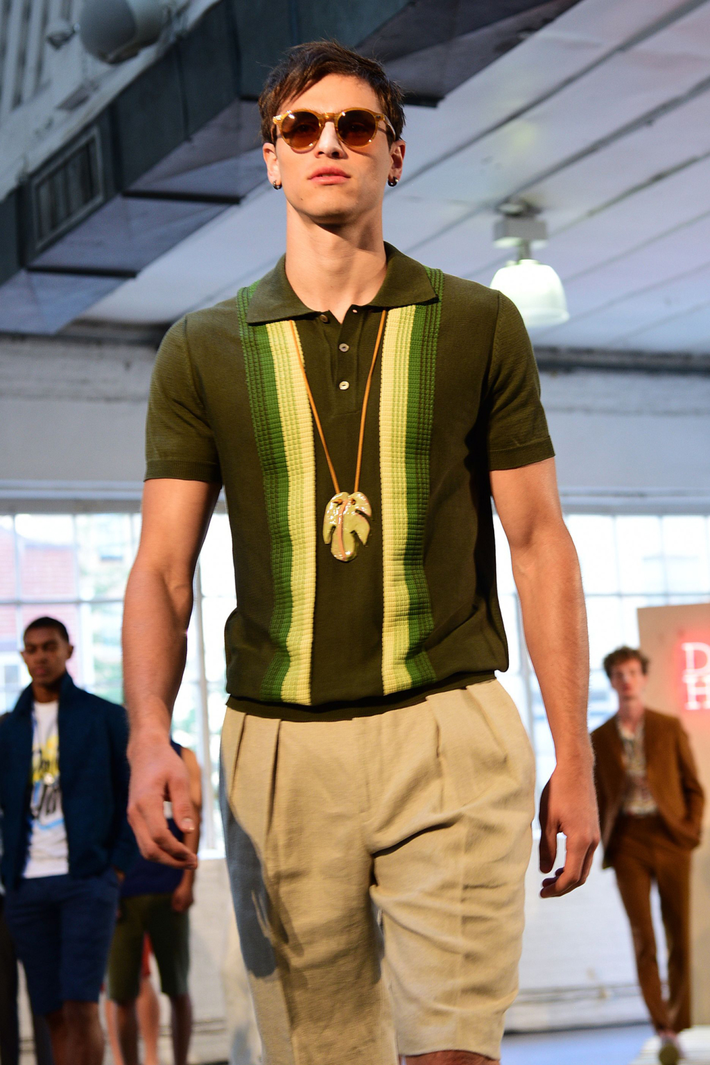 Mandatory Credit: Photo by Aurora Rose/WWD/REX/Shutterstock (5754822du) Model on the catwalk David Hart presentation, Spring Summer 2017, New York Fashion Week: Men's, USA - 11 Jul 2016