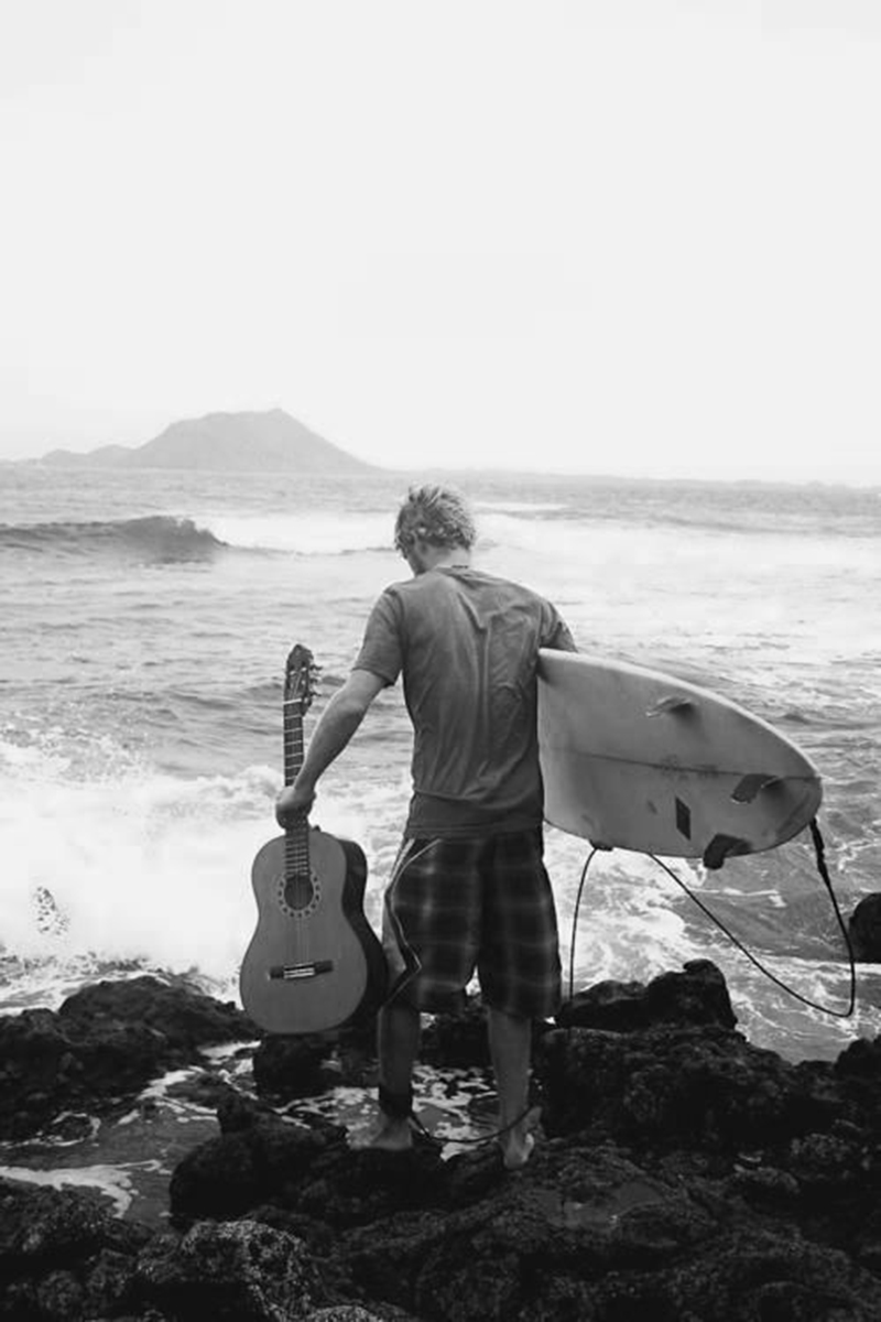 la música y el surf